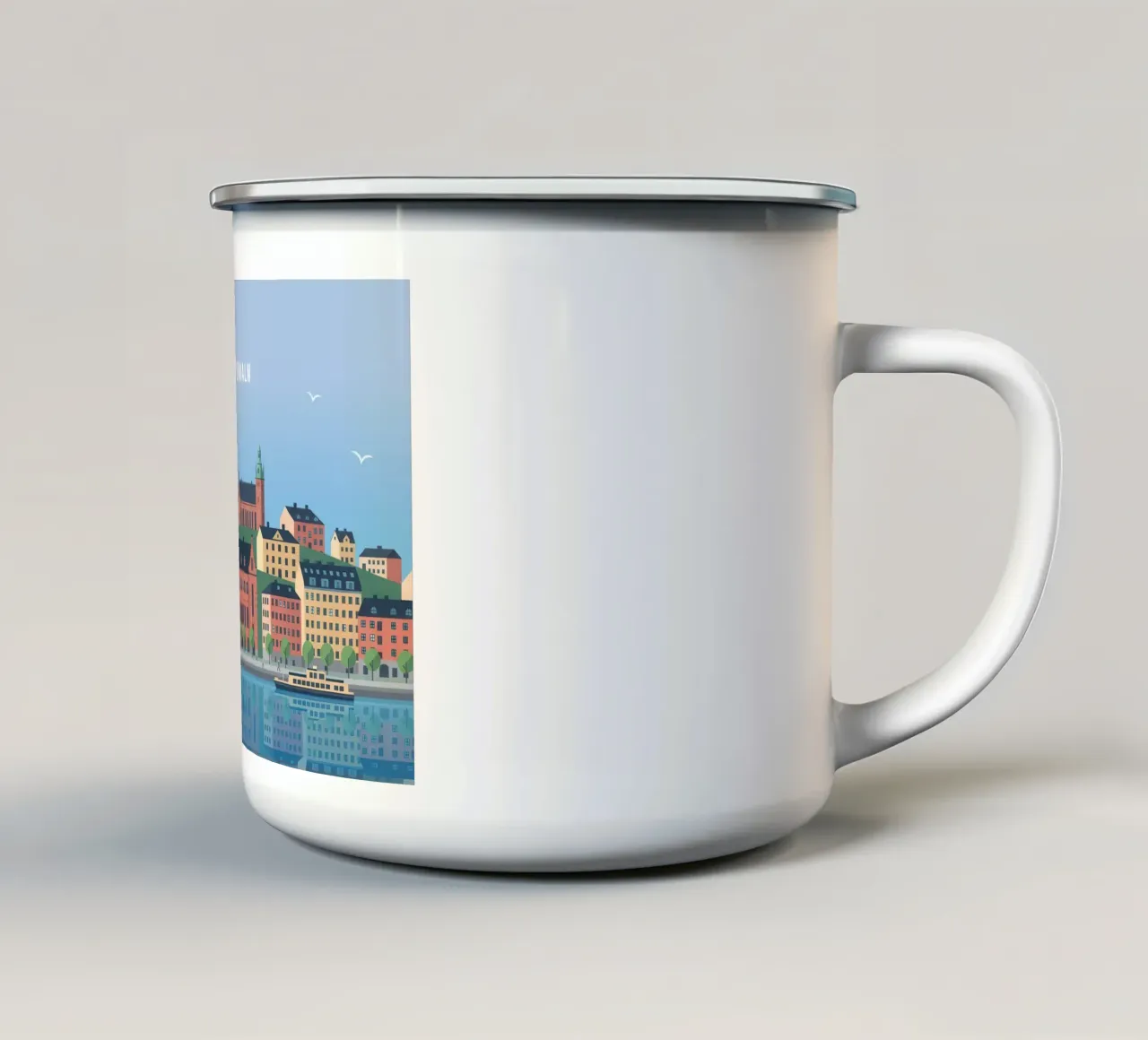Södermalm Stockholm tazza in smalto da Attaboy Dsgn