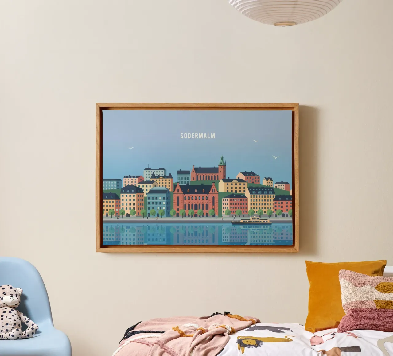 Södermalm Stockholm canvas with Floater frame by Attaboy Dsgn