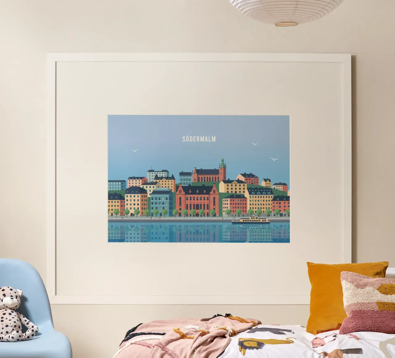 Södermalm Stockholm poster con telaio in alluminio da Attaboy Dsgn
