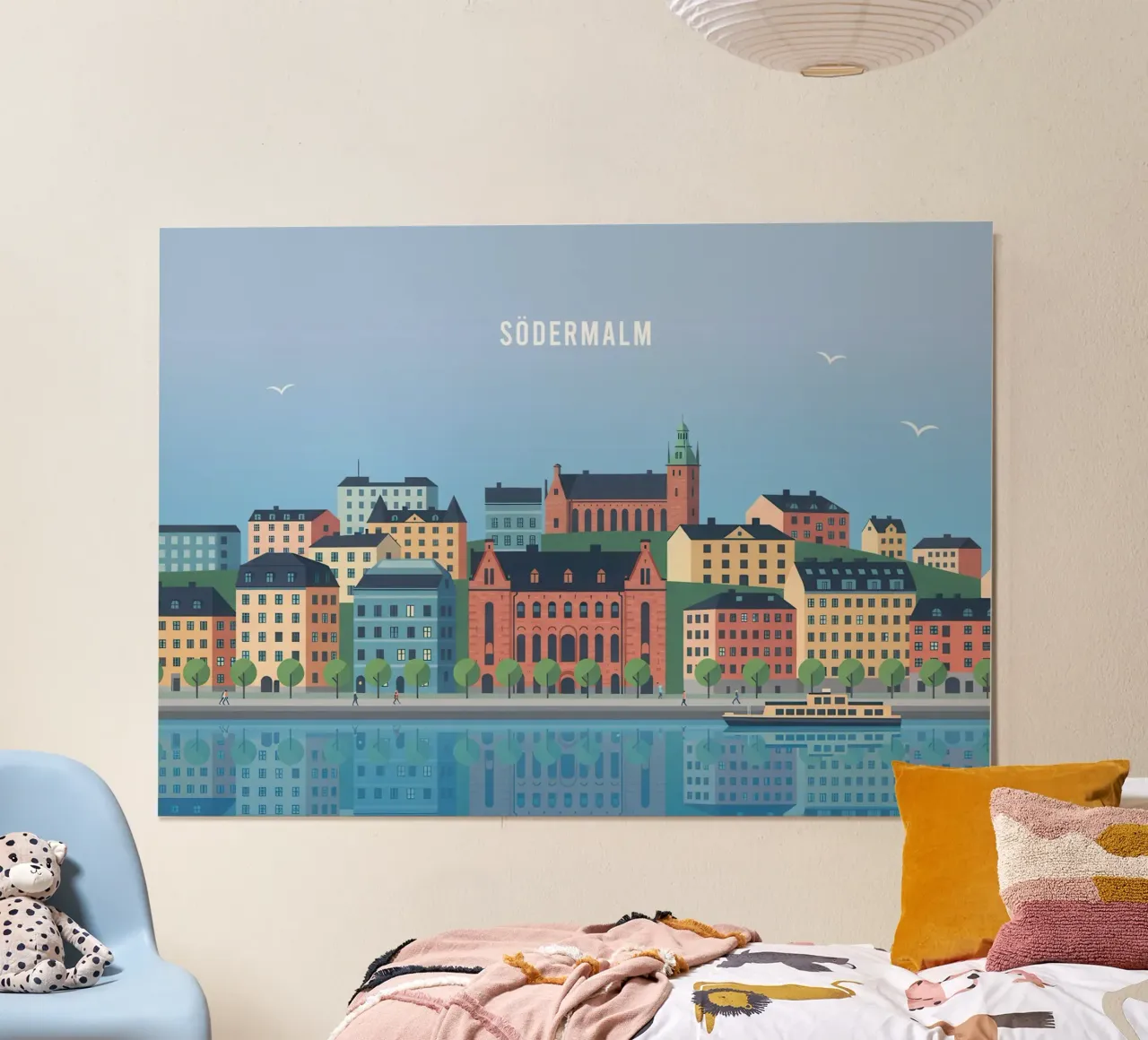 Södermalm Stockholm poster con telaio in alluminio da Attaboy Dsgn