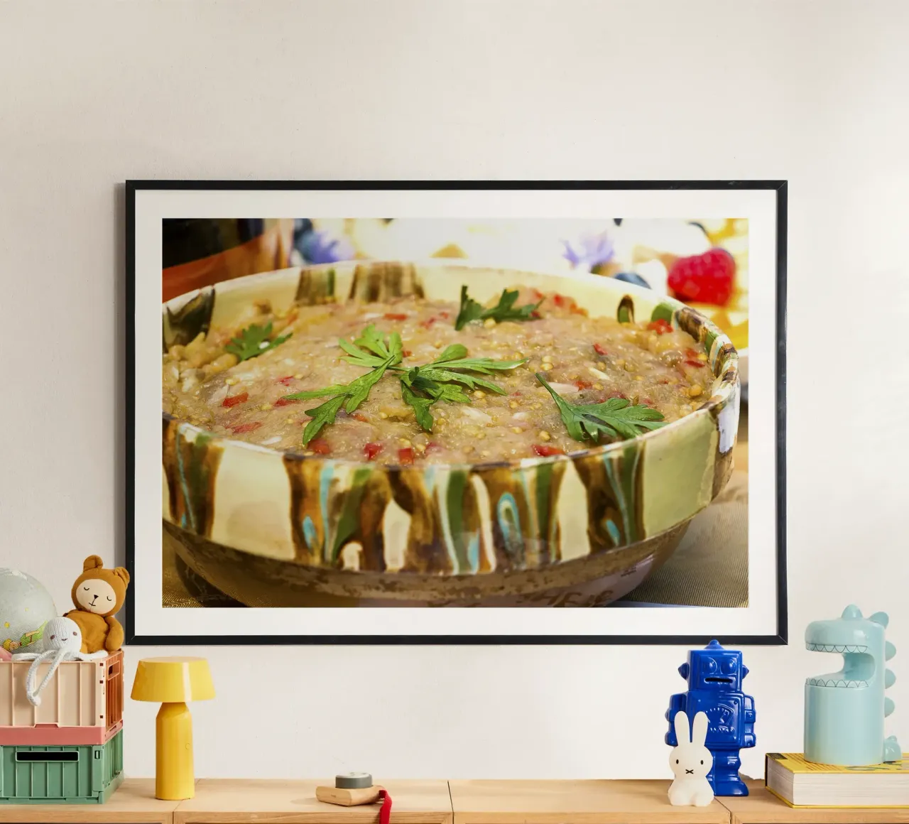 Insalata rustica di melanzane - Stampa fine art poster con telaio in plastica da jay