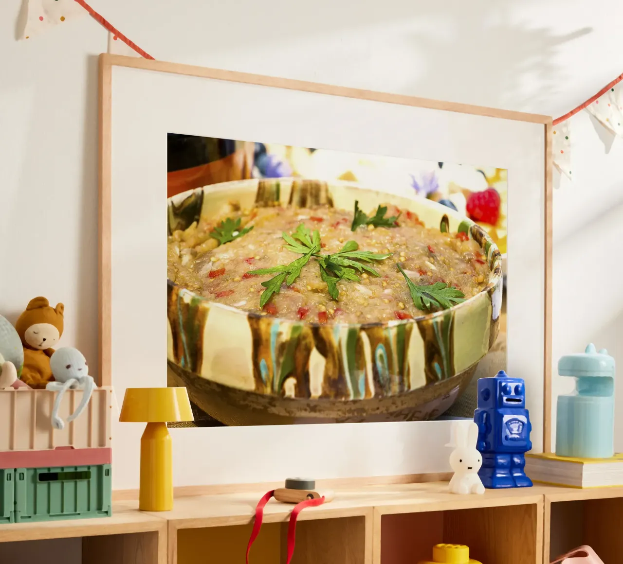 Insalata rustica di melanzane - Stampa fine art poster con telaio in plastica da jay