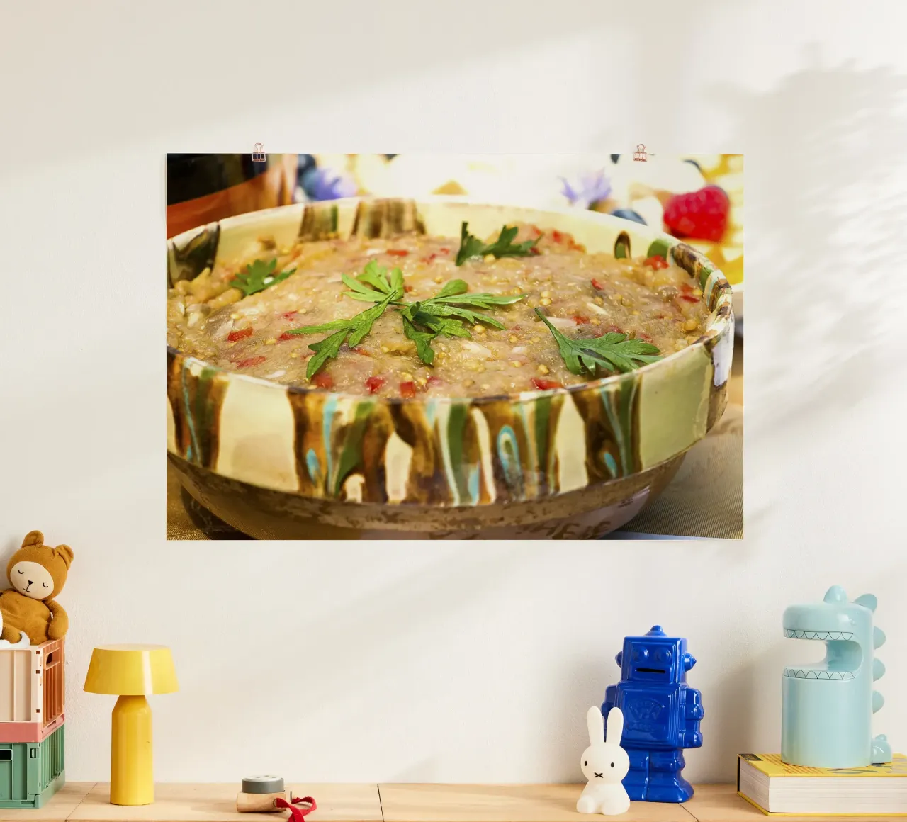 Insalata rustica di melanzane - Stampa fine art poster con telaio in plastica da jay