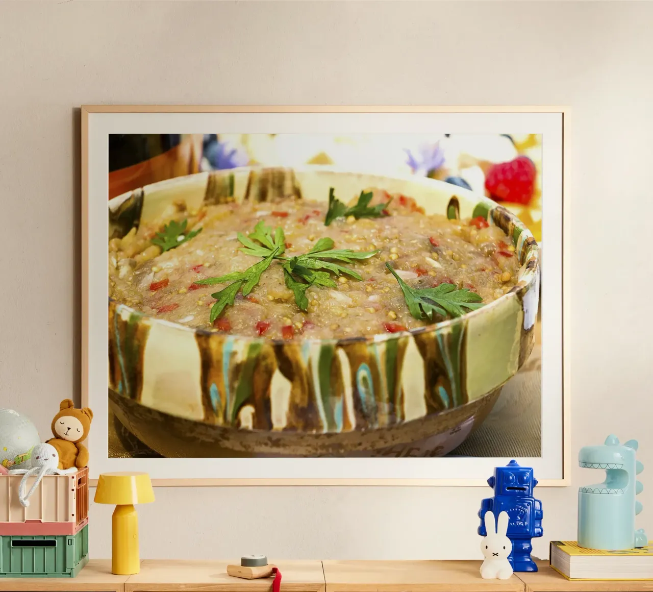 Insalata rustica di melanzane - Stampa fine art poster con telaio in plastica da jay