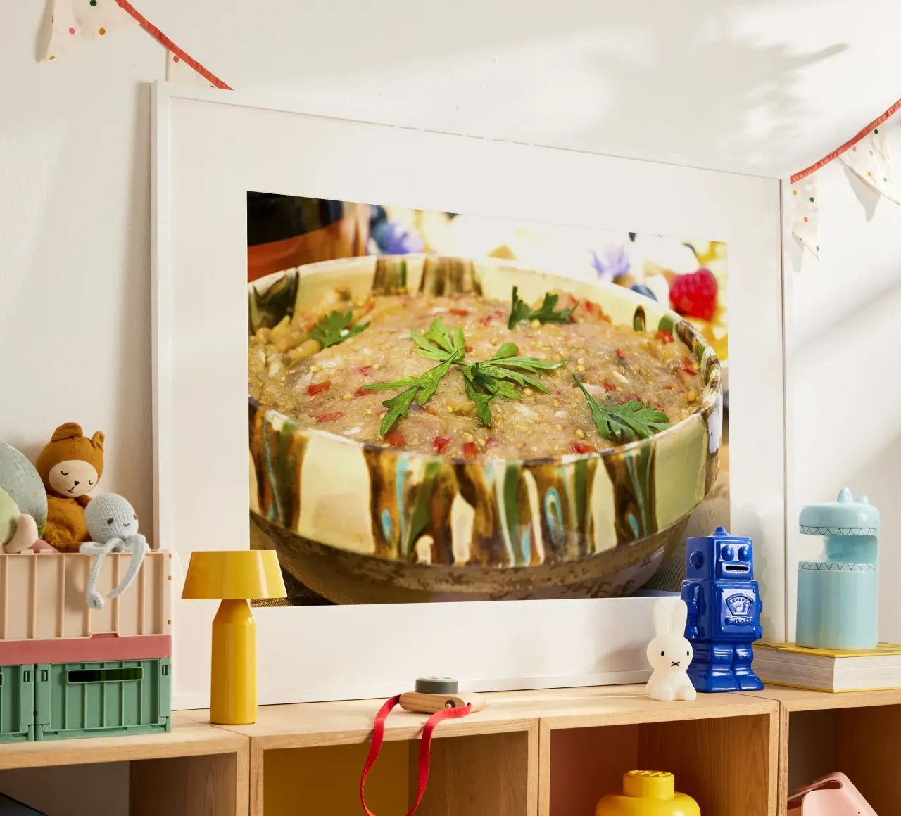 Insalata rustica di melanzane - Stampa fine art poster con telaio in plastica da jay