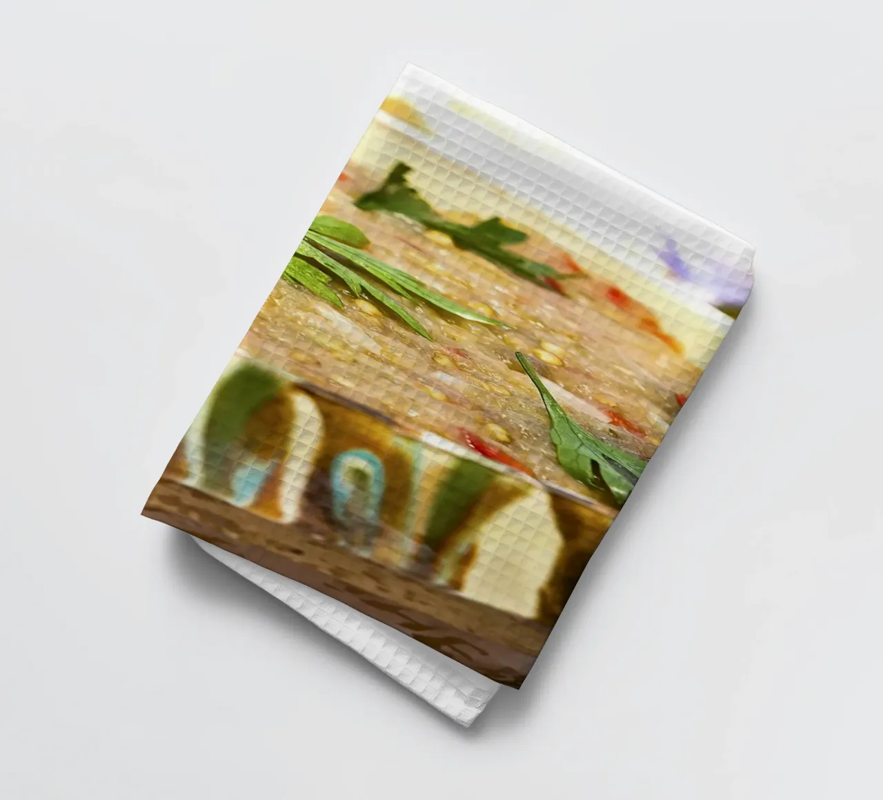 Salade d'aubergines rustique - Impression d'art torchon de jay