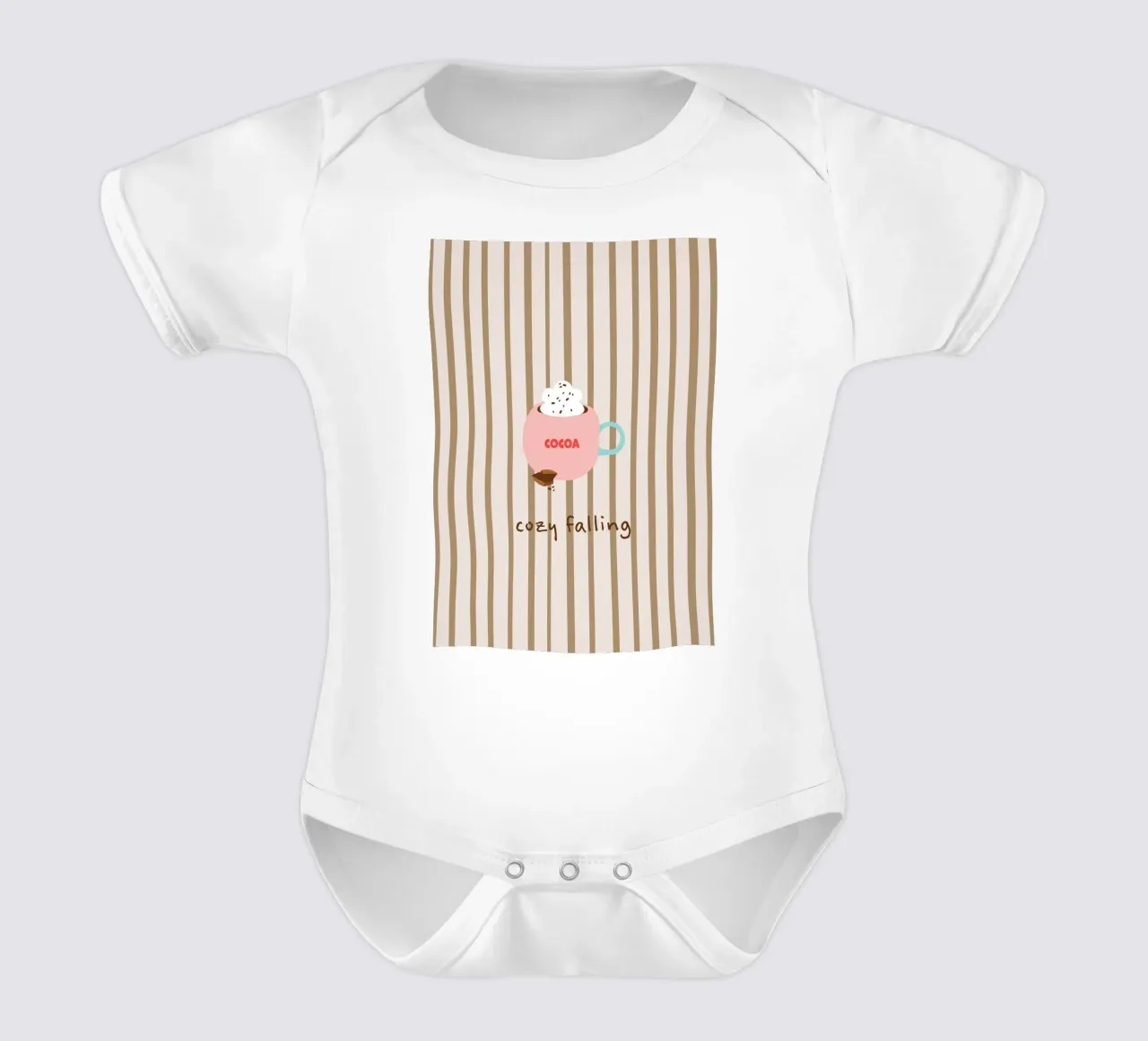 cozy falling. (hot chocolate) autumn vibes body neonato maniche corte da FRICKE DESIGN