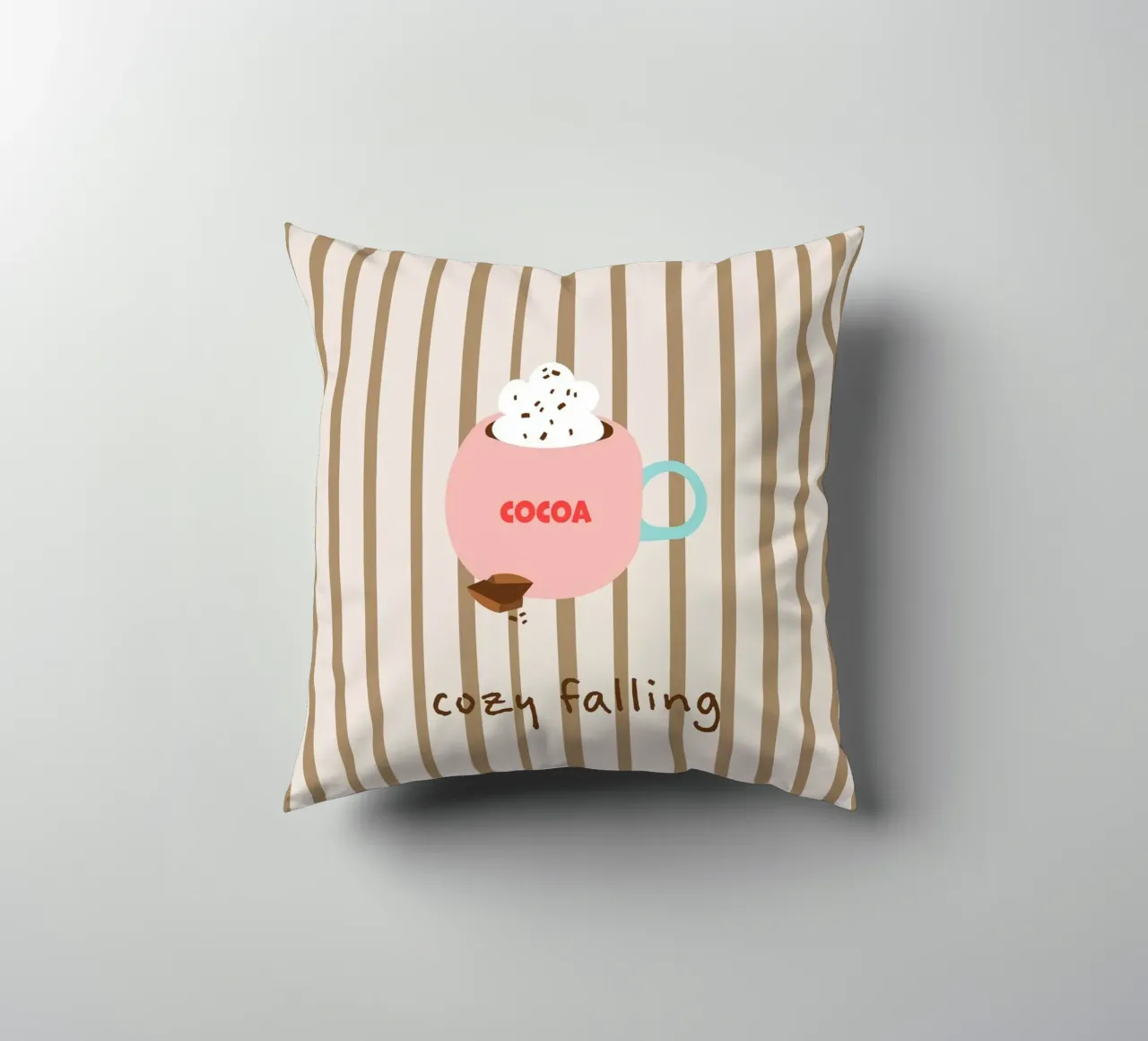 cozy falling. (hot chocolate) autumn vibes cuscino da FRICKE DESIGN