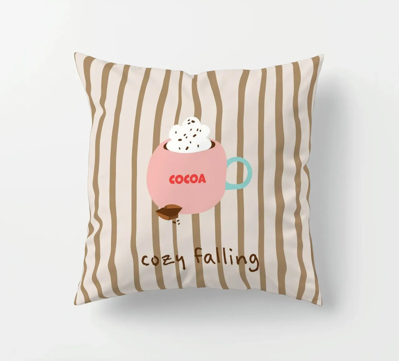 cozy falling. (hot chocolate) autumn vibes cuscino da FRICKE DESIGN