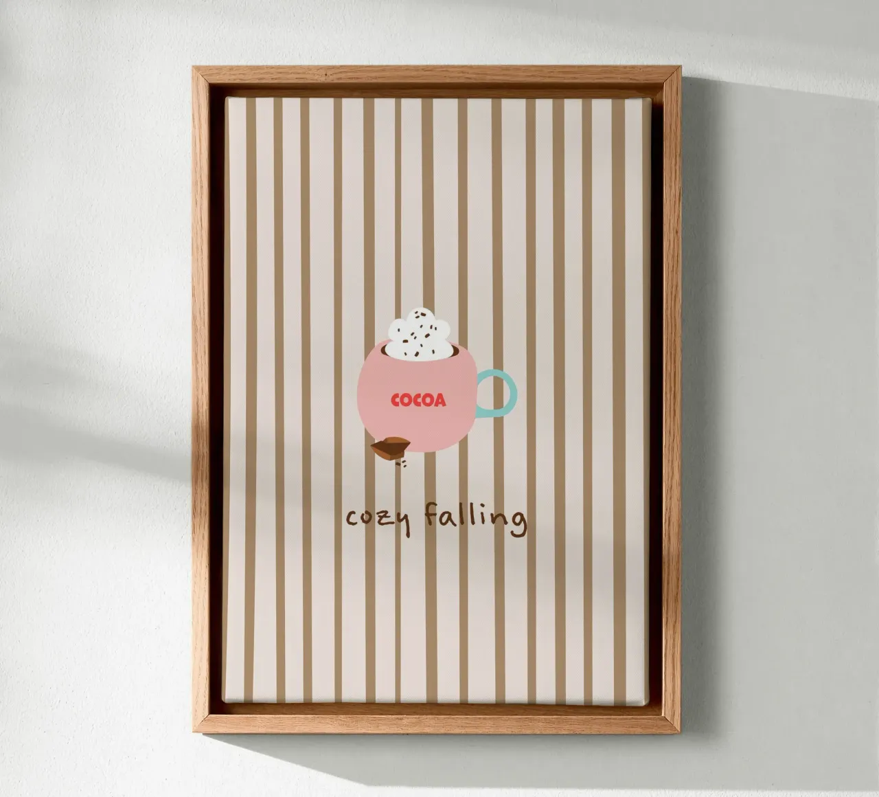 cozy falling. (hot chocolate) tela con Cornice a cassetta da FRICKE DESIGN