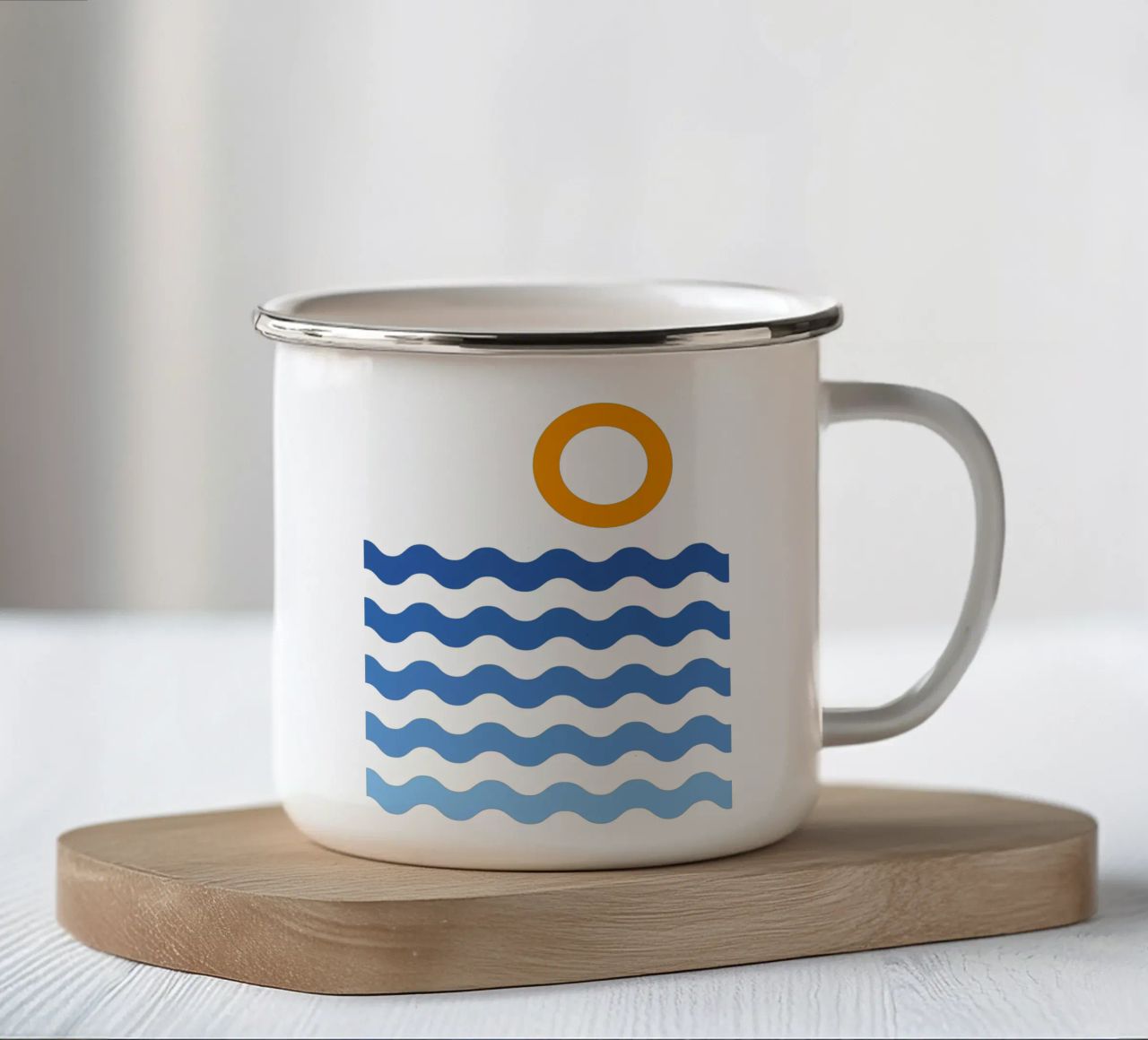 Sole e mare tazza in smalto da Schuhmann Design