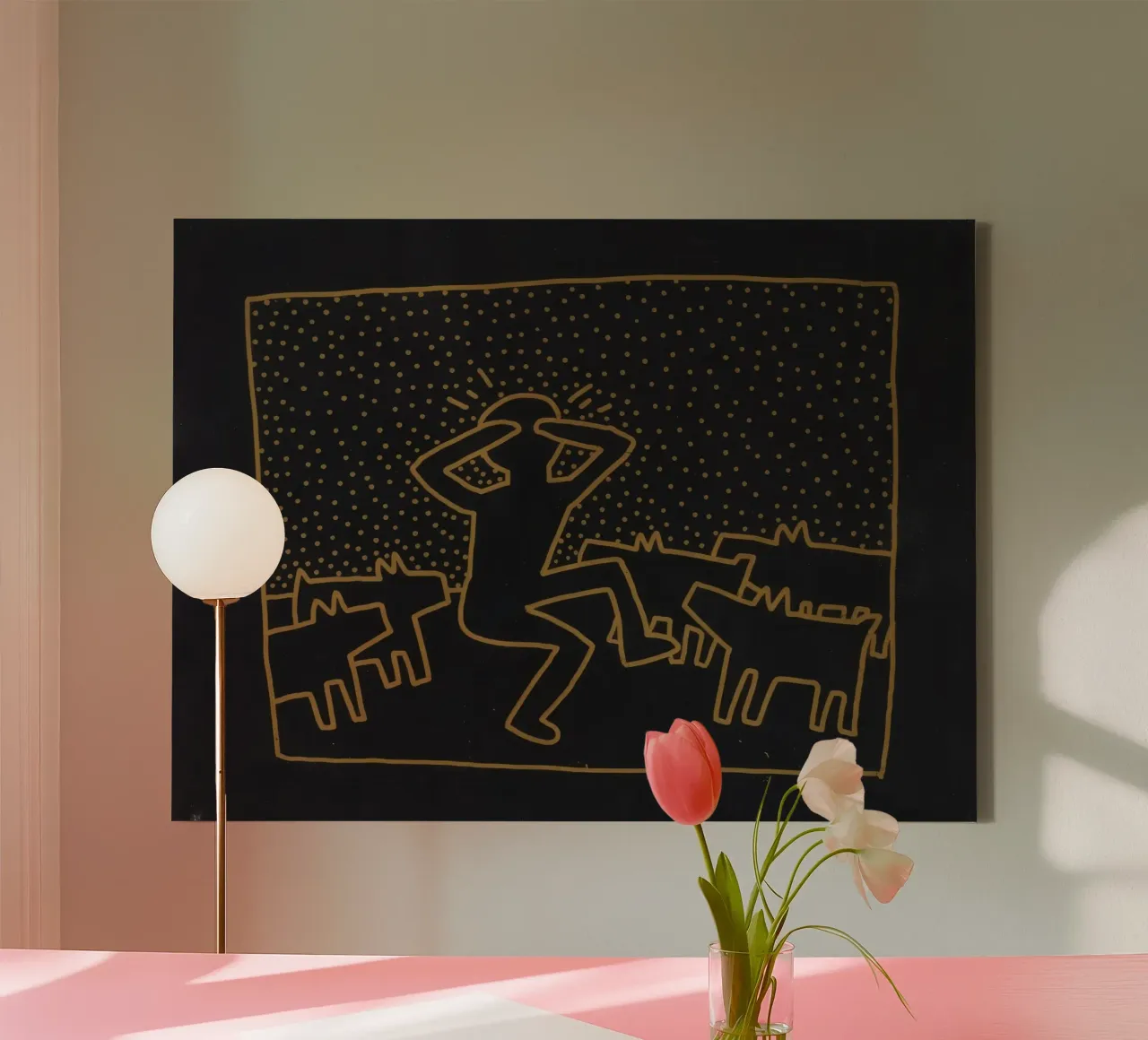 Keith Haring "Untitled" Pop Art Wall Poster canvas with Floater frame by ClubArt
