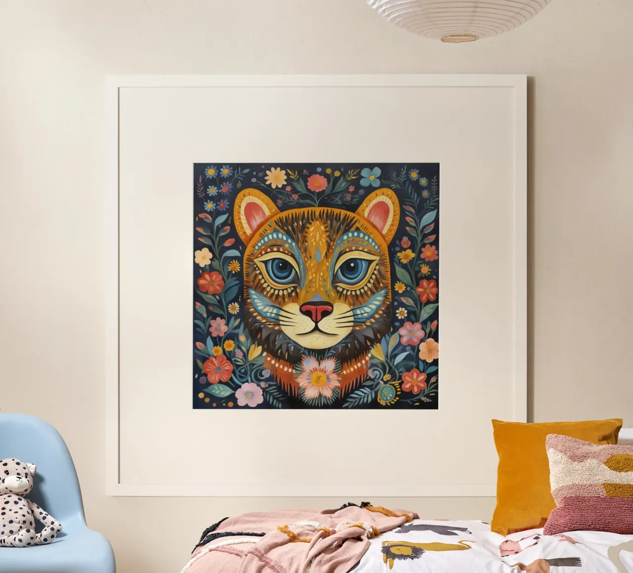 Arte popolare del ghepardo poster con telaio in alluminio da Andrea Haase Animal Love