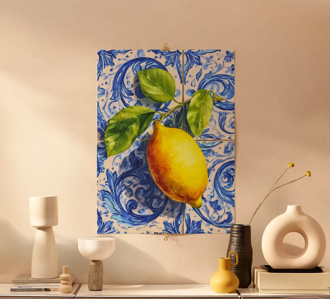 Mediterrane Sommer-Zitrone Poster mit Kunststoffrahmen von Andrea Haase Modern Home