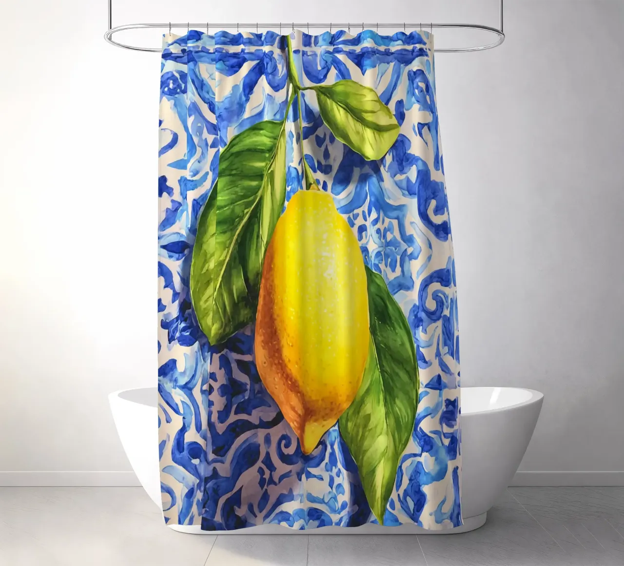 Italien Vibes Zitrone Kunst Duschvorhang von Andrea Haase Modern Home