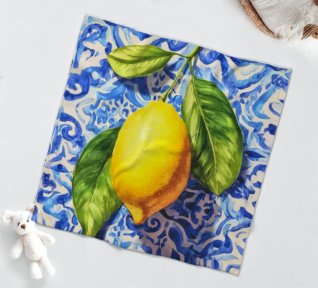 Italien Vibes Zitrone Kunst Fleecedecke von Andrea Haase Modern Home