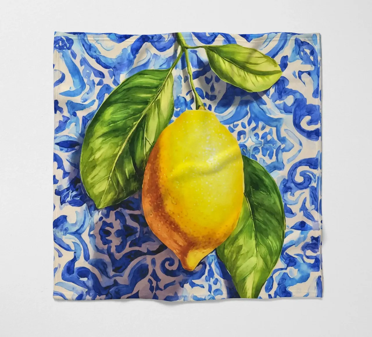 Italien Vibes Zitrone Kunst Fleecedecke von Andrea Haase Modern Home