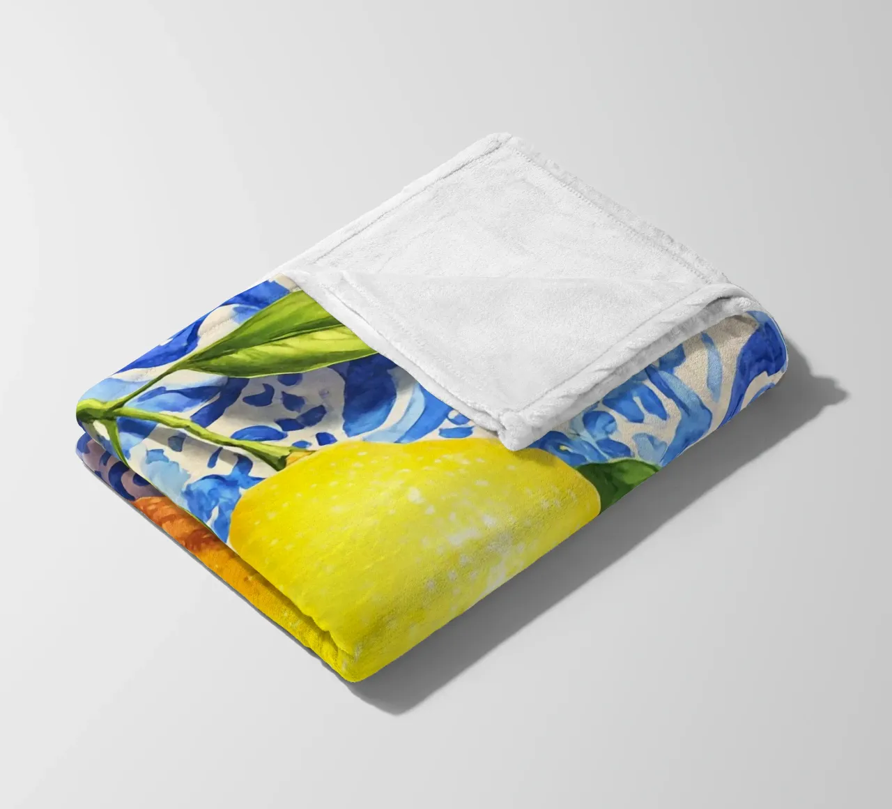 Italien Vibes Zitrone Kunst Fleecedecke von Andrea Haase Modern Home