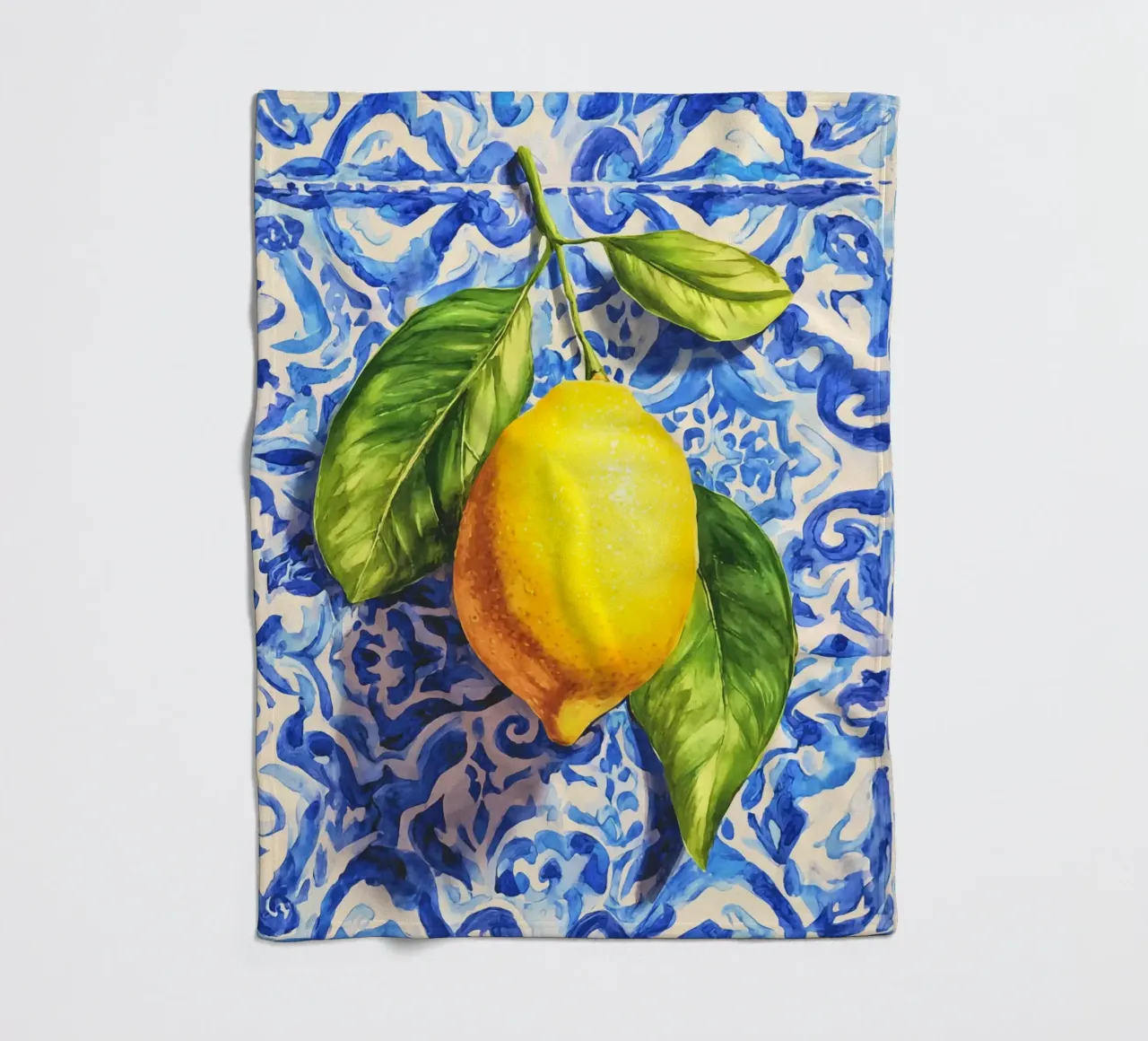 Italien Vibes Zitrone Kunst Fleecedecke von Andrea Haase Modern Home