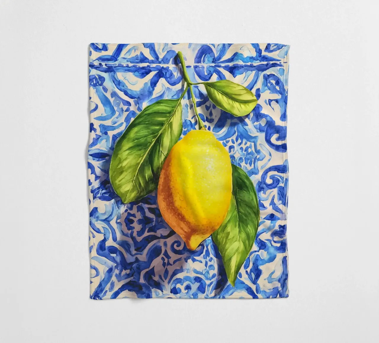 Italien Vibes Zitrone Kunst Fleecedecke von Andrea Haase Modern Home