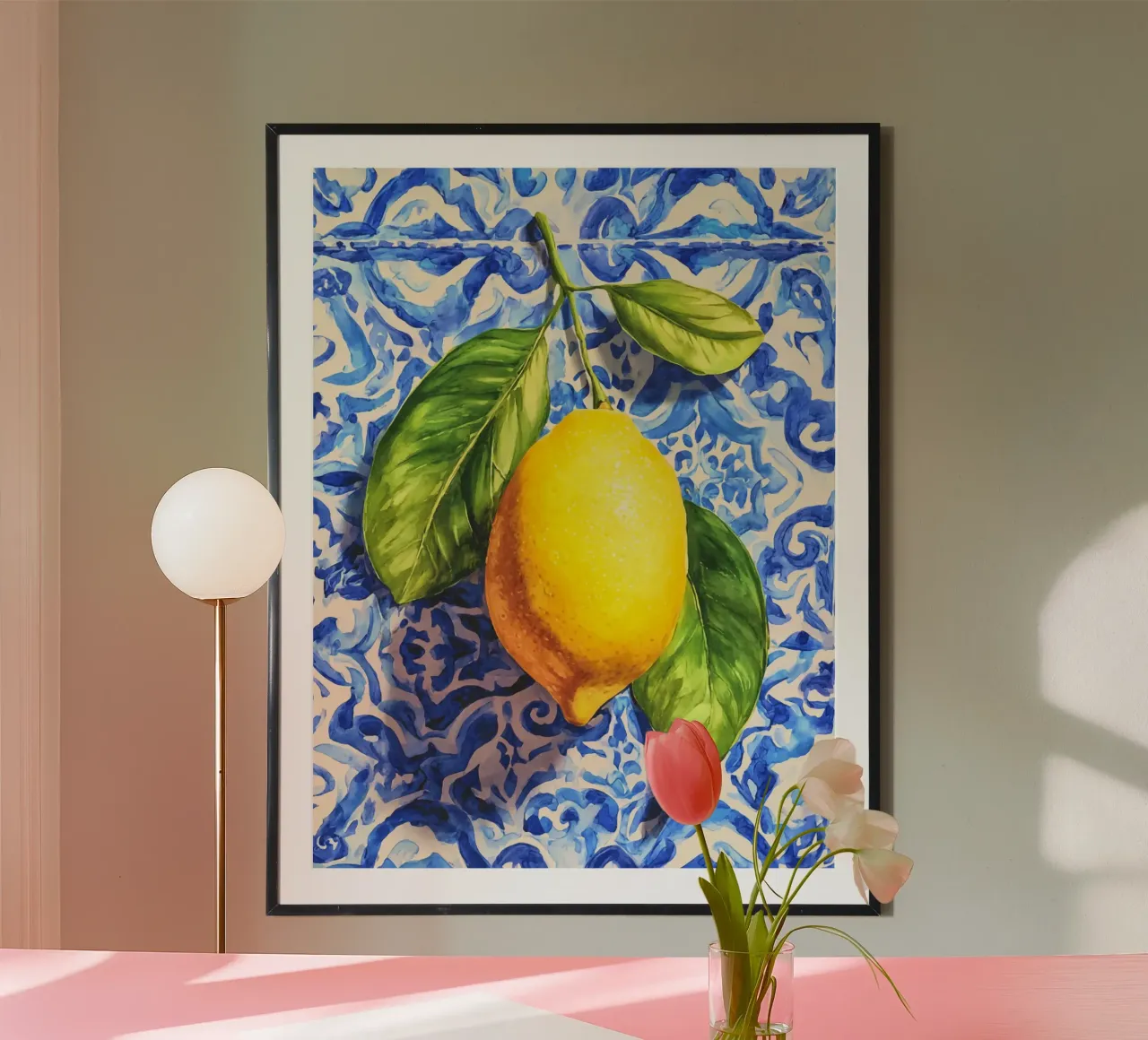 Italy Vibes Lemon Art poster con marco de plástico de Andrea Haase Modern Home