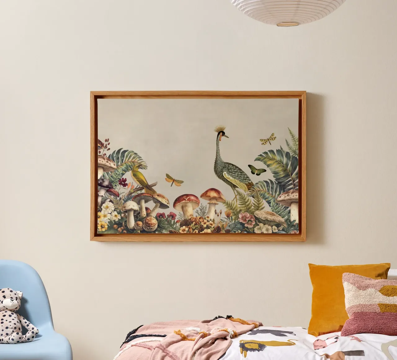 Waldkranich Woodland Vibes Leinwand mit Schattenfugenrahmen von Andrea Haase Vintage World