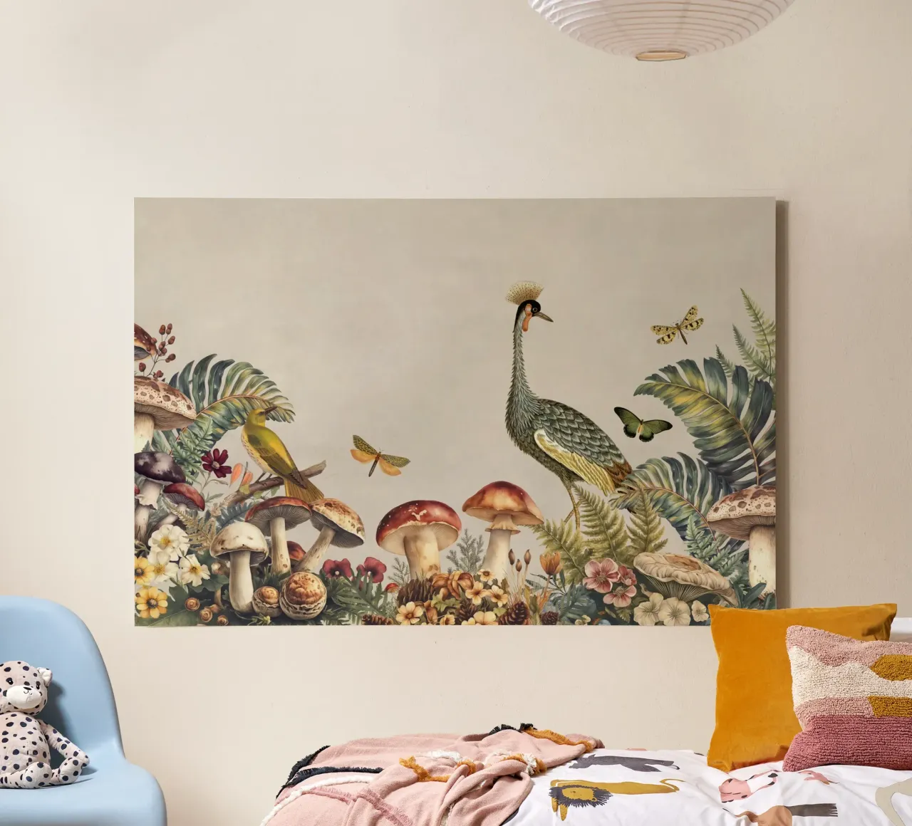 Waldkranich Woodland Vibes Leinwand mit Schattenfugenrahmen von Andrea Haase Vintage World