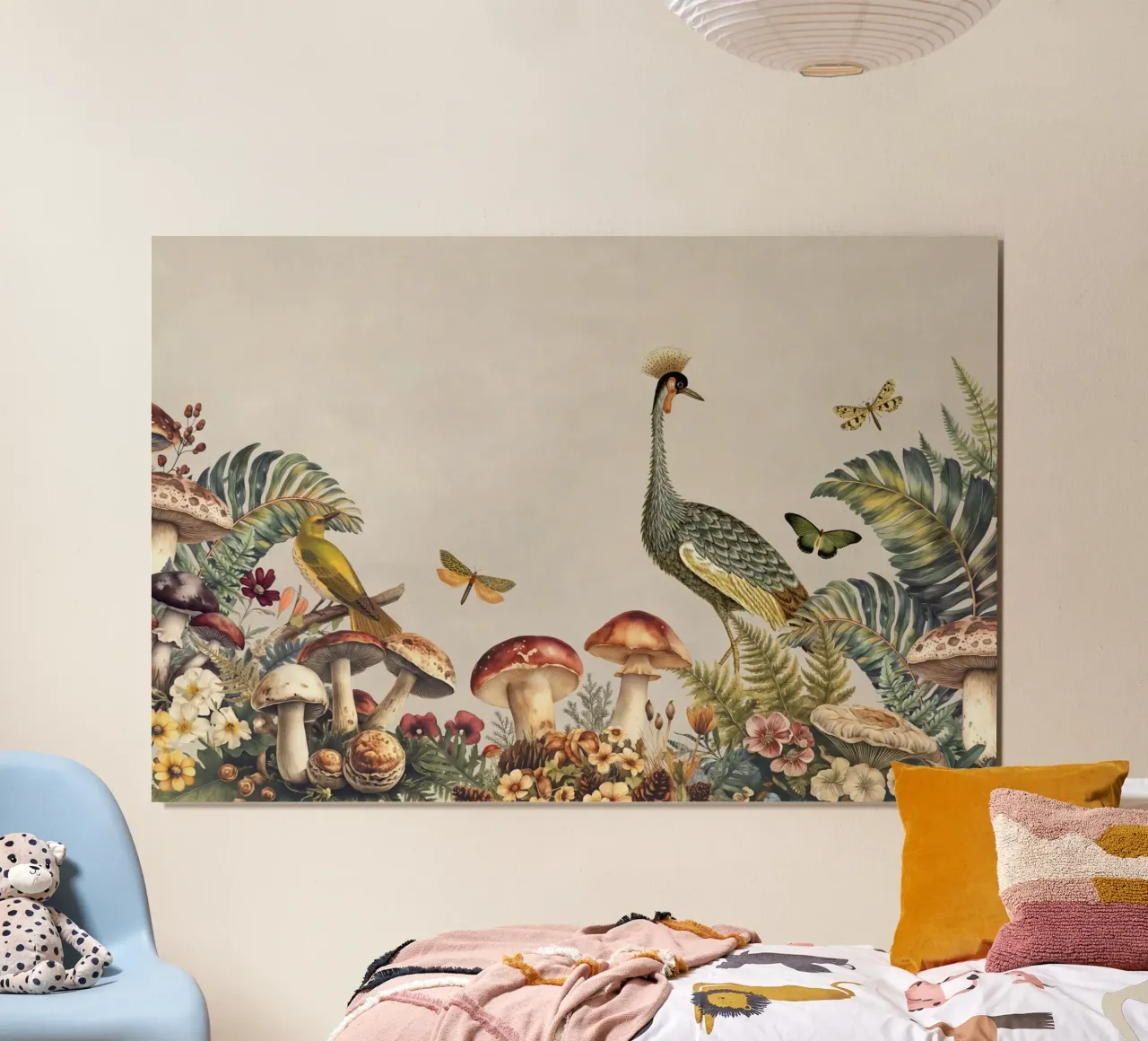 Vibrazioni del bosco di Forest Crane poster con telaio in legno da Andrea Haase Vintage World