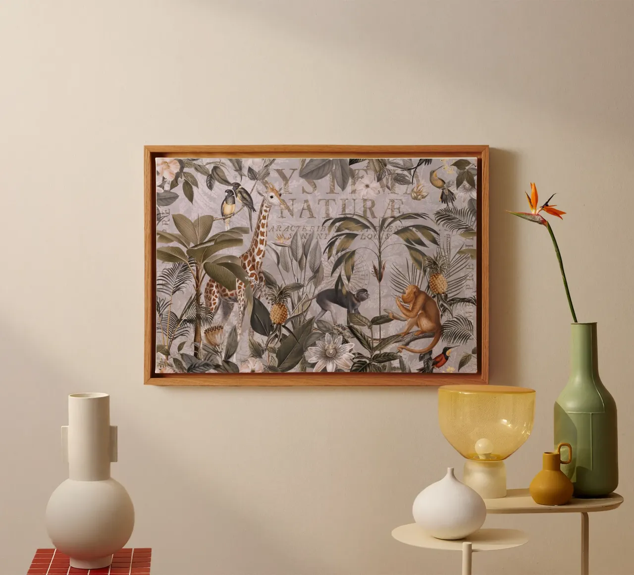 Wild jungle paradijs canvas met Baklijst van Andrea Haase Vintage World