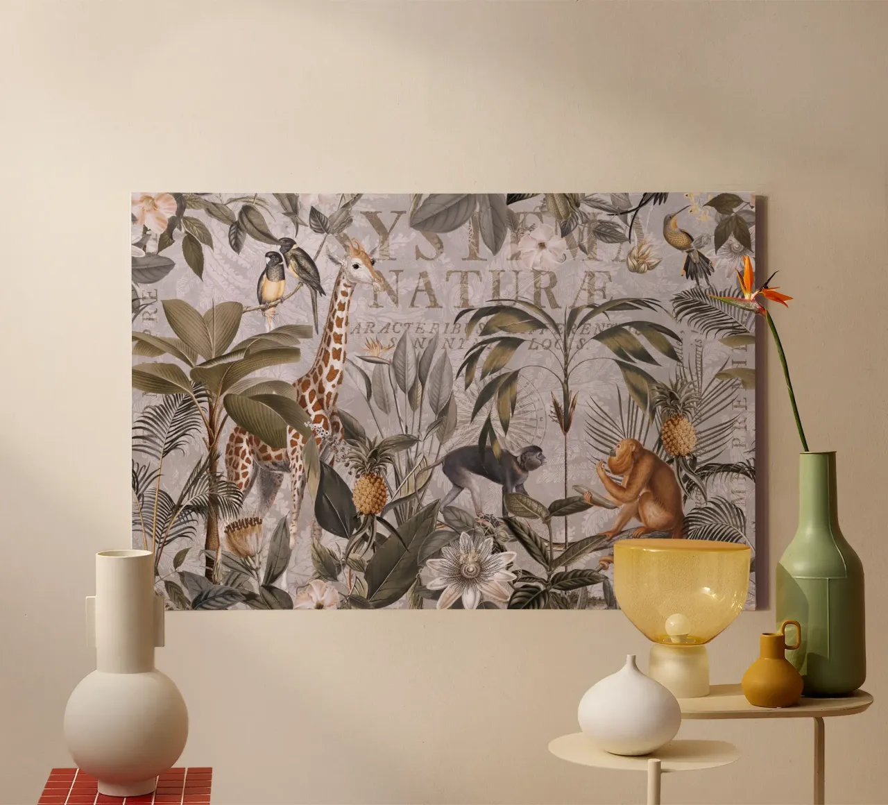 Wild jungle paradijs canvas met Baklijst van Andrea Haase Vintage World