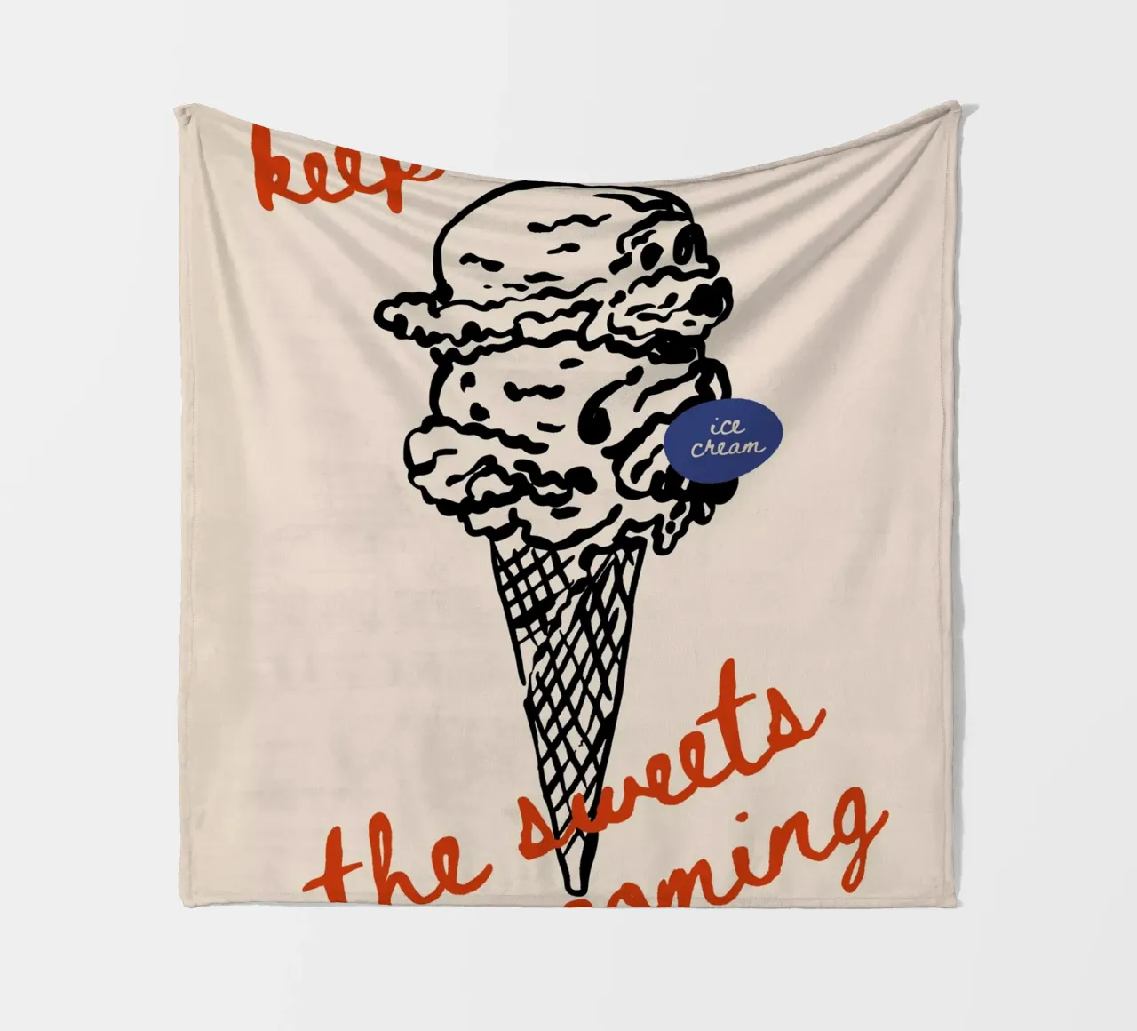 Boho Food 5 Ice Cream coperta in pile da Boho Print Collection
