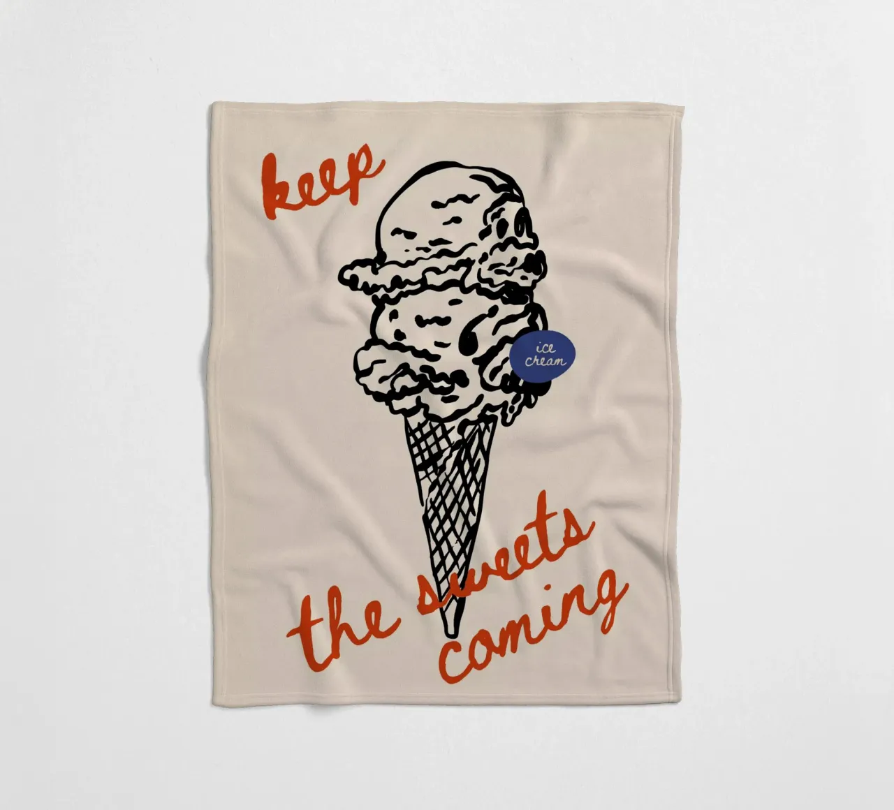 Boho Food 5 Ice Cream coperta in pile da Boho Print Collection