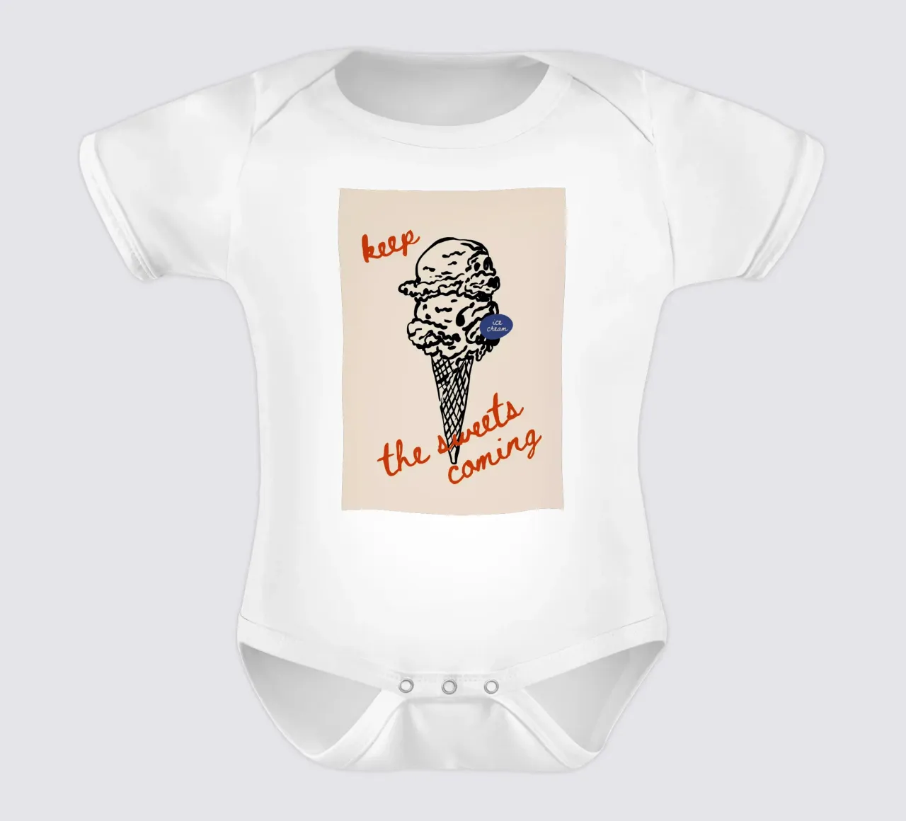 Boho Food 5 Ice Cream body neonato maniche corte da Boho Print Collection