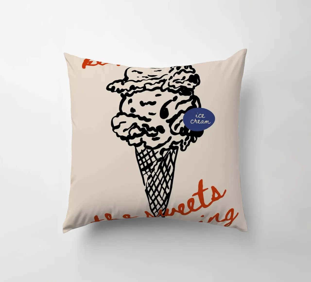 Boho Food 5 Ice Cream cuscino da Boho Print Collection