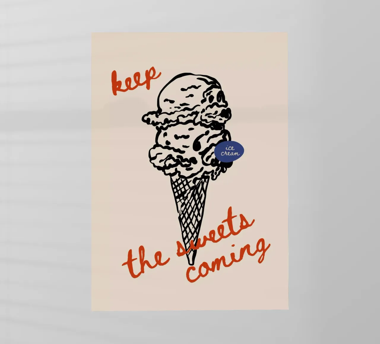 Boho Food 5 Ice Cream pellicola backlit da Boho Print Collection