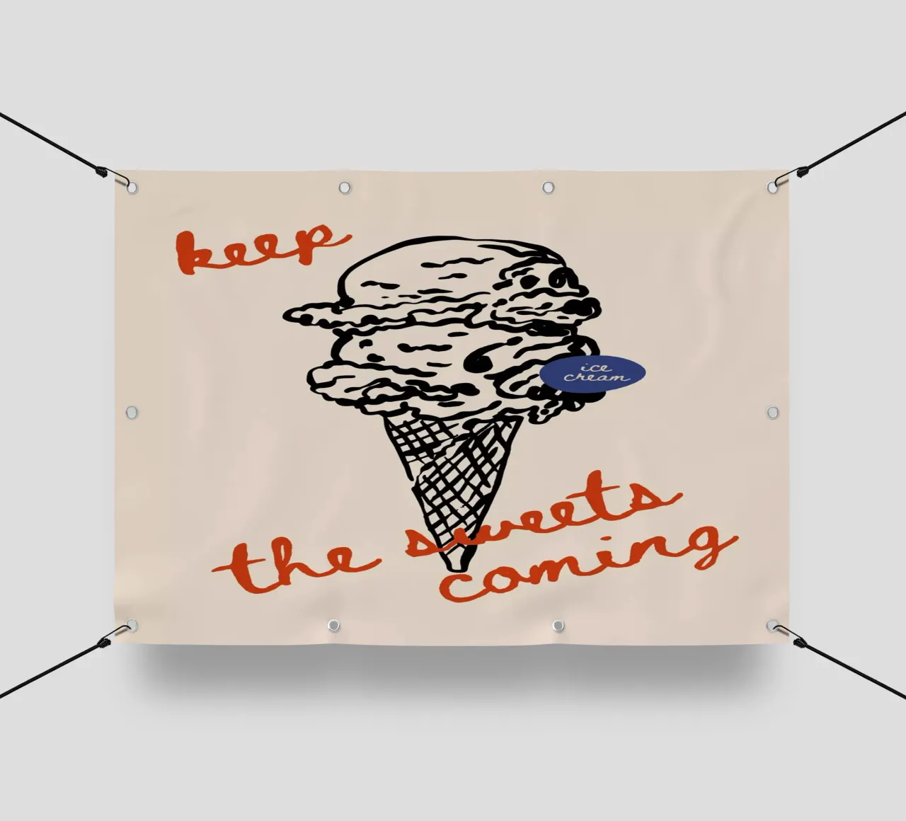 Boho Food 5 Ice Cream telo in pvc da Boho Print Collection