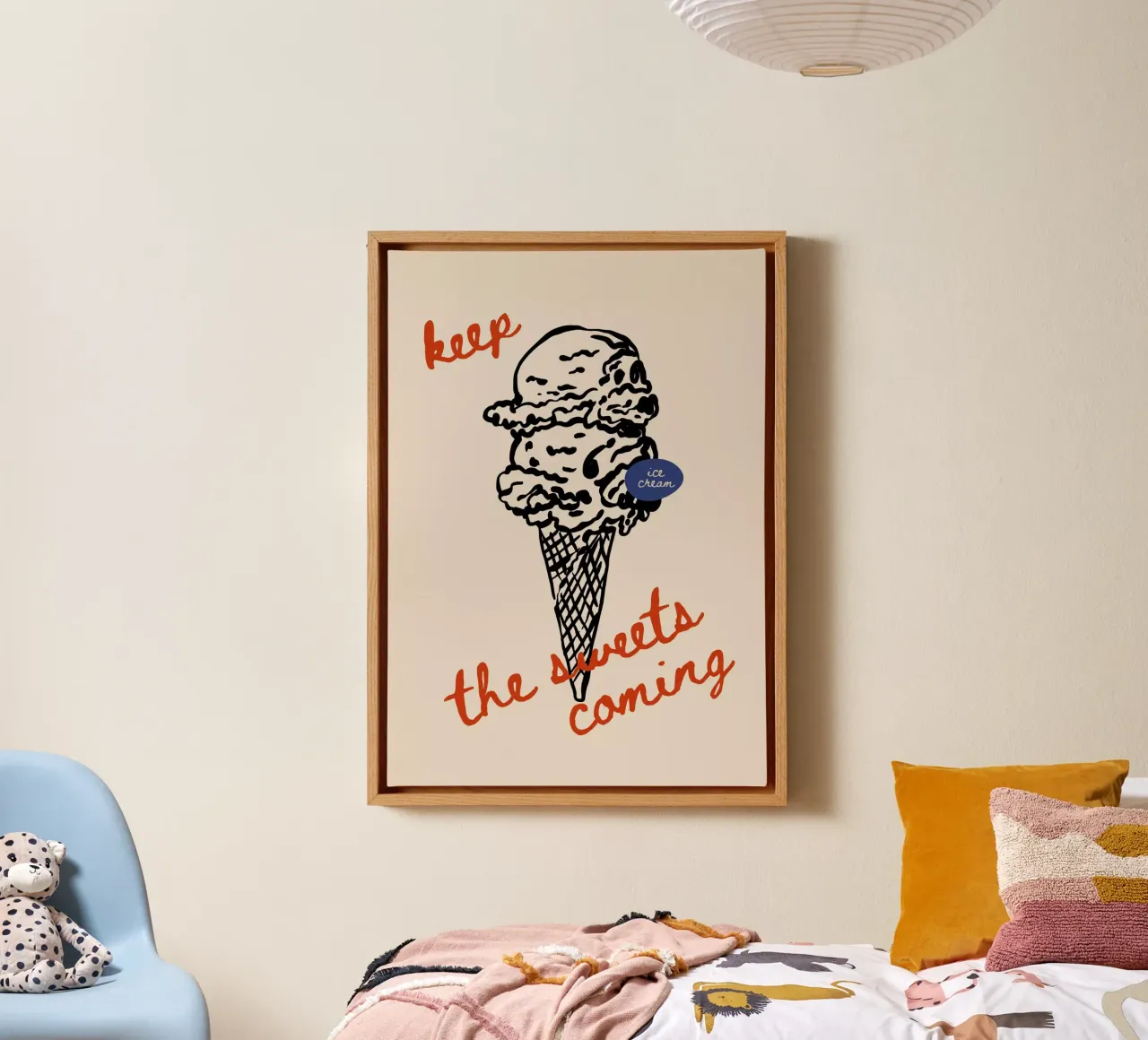 Boho Food 5 Ice Cream tela con Cornice a cassetta da Boho Print Collection