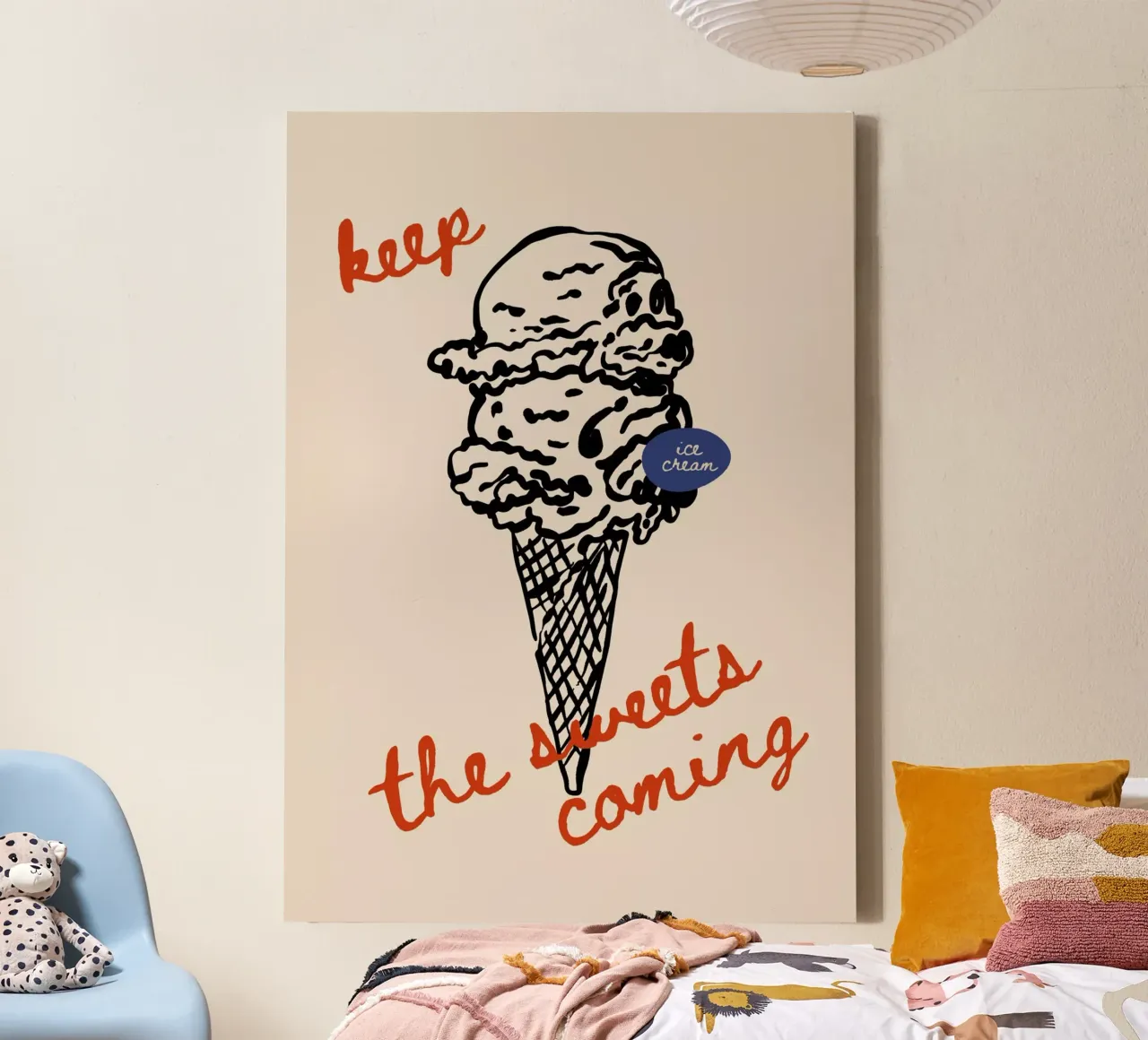 Boho Food 5 Ice Cream tela con Cornice a cassetta da Boho Print Collection