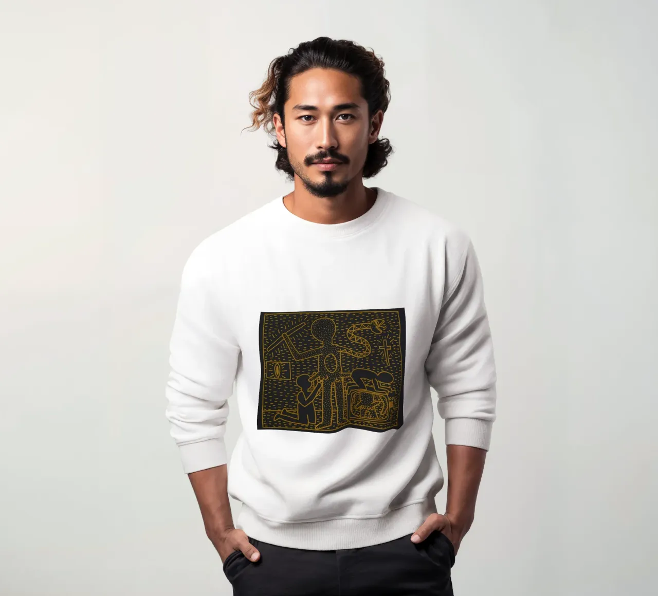 Poster murale pop art "Paura e fede" di Keith Haring felpa da ClubArt