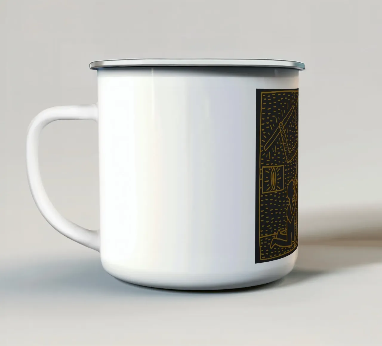 Poster murale pop art "Paura e fede" di Keith Haring tazza in smalto da ClubArt