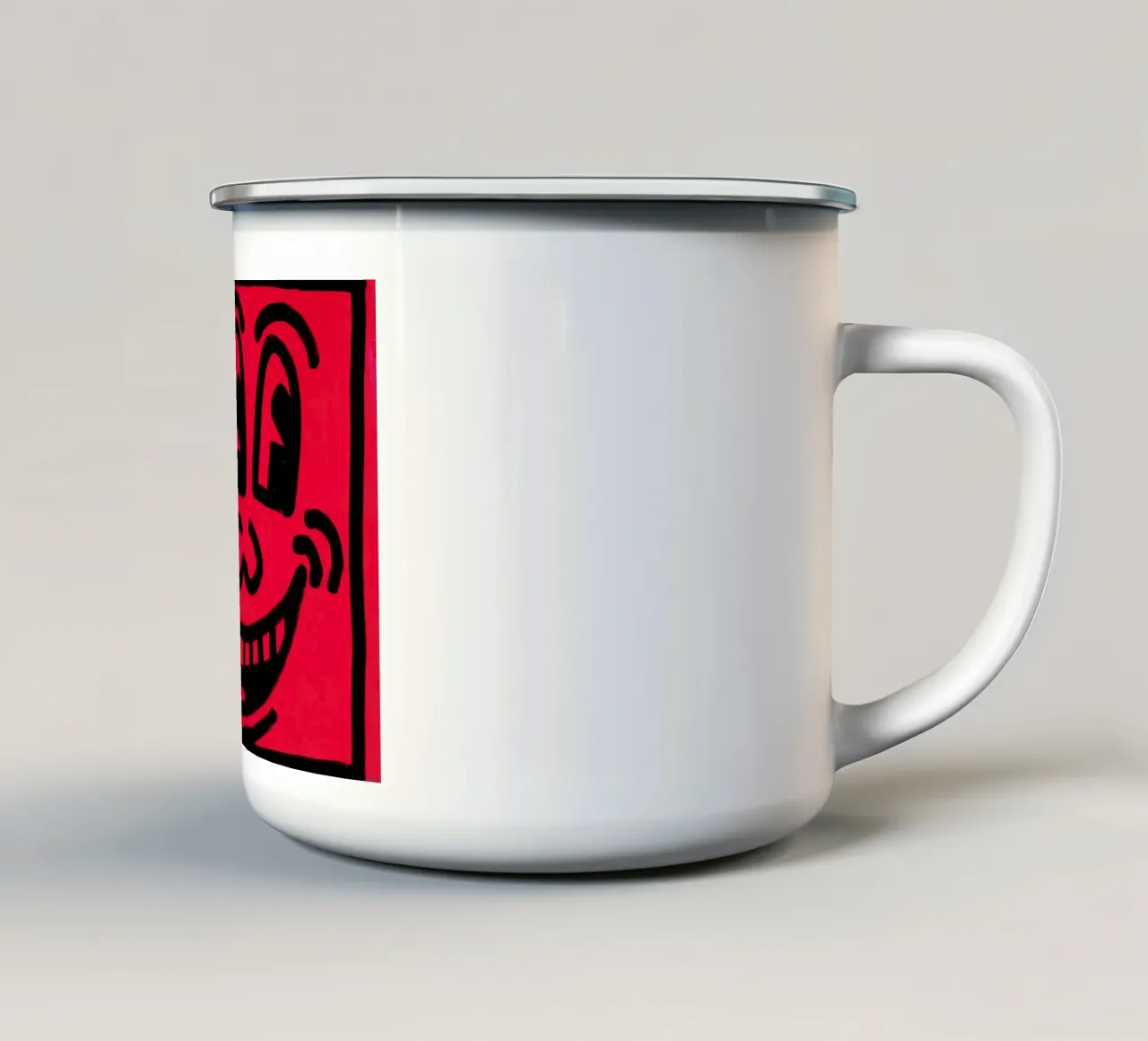 Poster con sorriso Pop Art "Senza titolo" di Keith Haring tazza in smalto da ClubArt