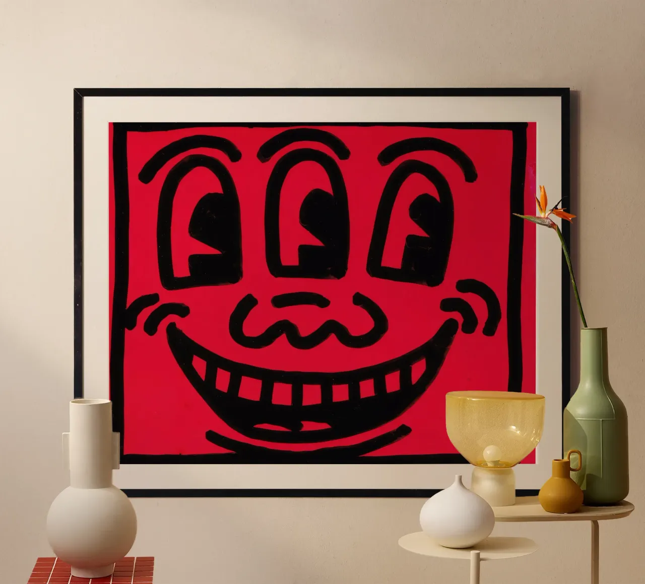 Poster con sorriso Pop Art "Senza titolo" di Keith Haring poster da ClubArt
