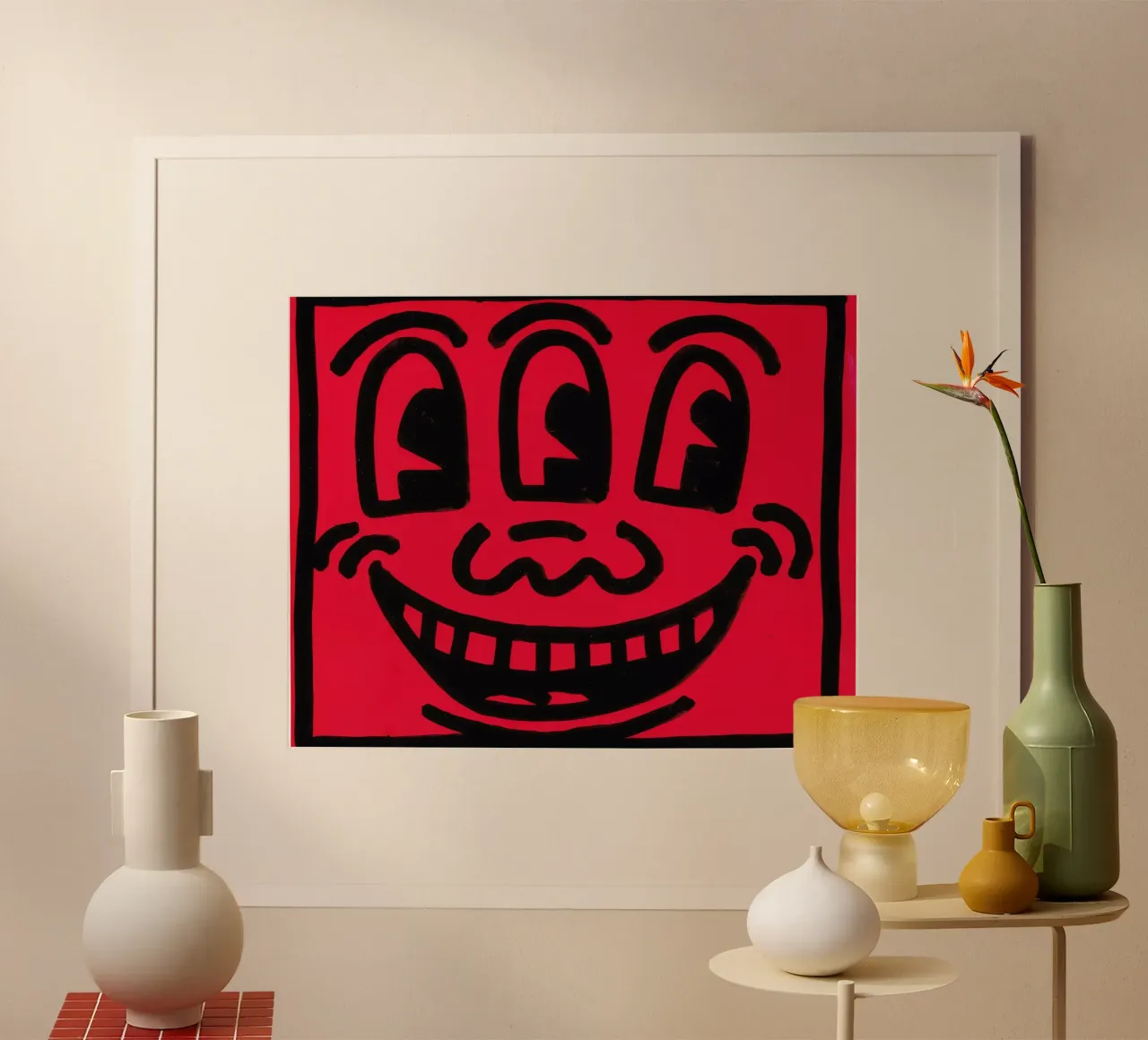 Poster con sorriso Pop Art "Senza titolo" di Keith Haring poster da ClubArt