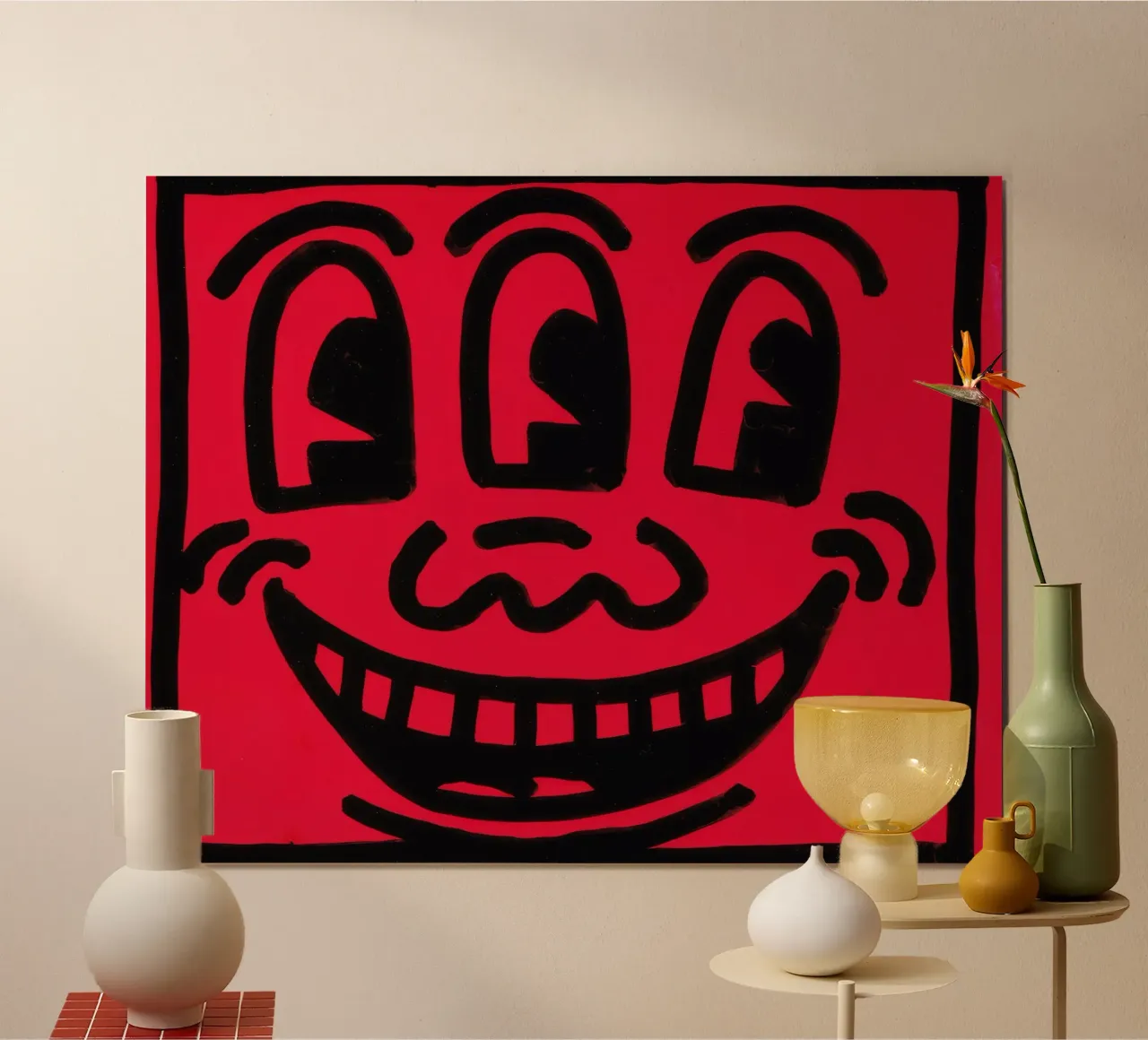 Poster con sorriso Pop Art "Senza titolo" di Keith Haring poster da ClubArt