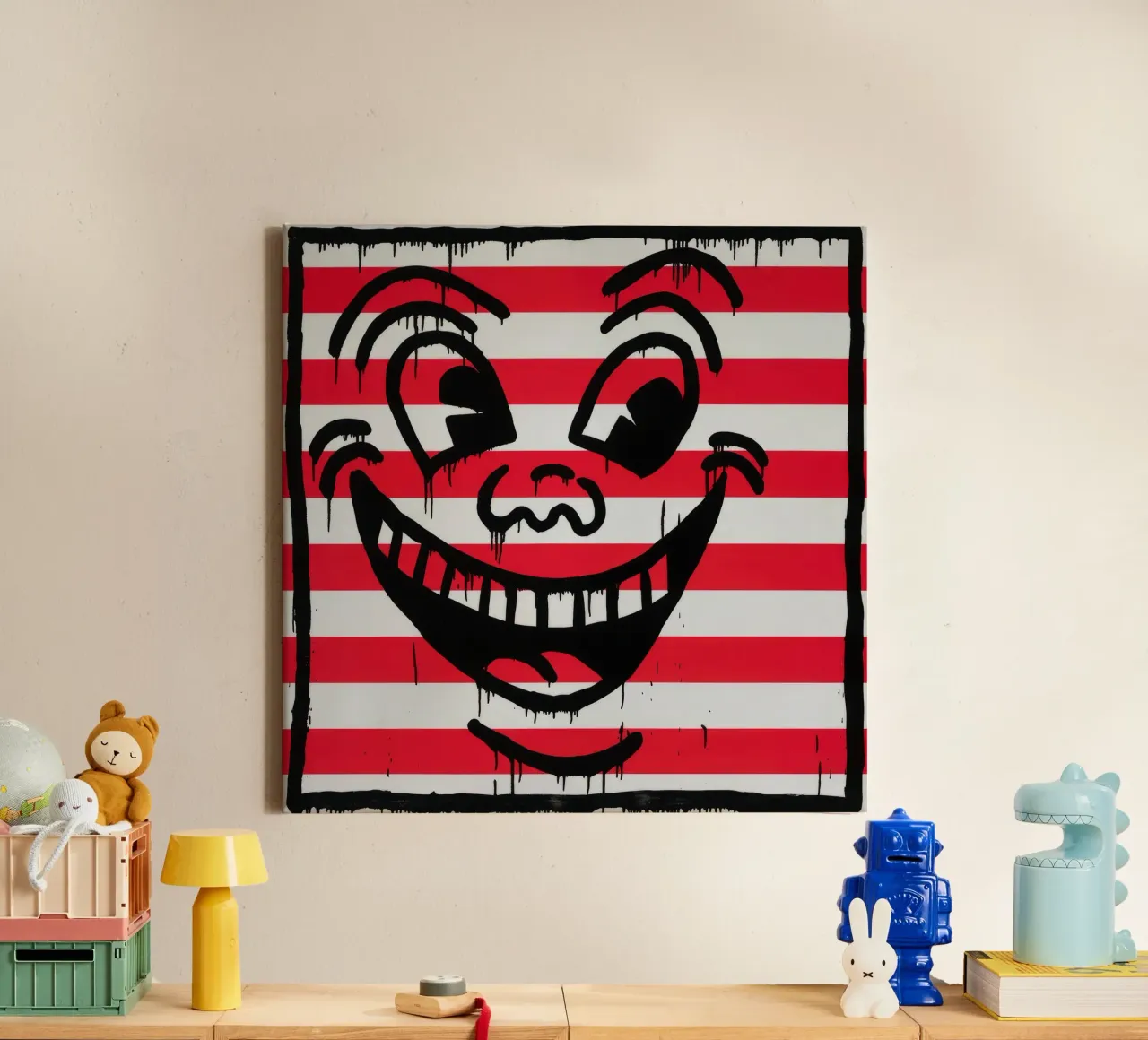 Keith Haring "Untitled" Pop Art Wandposter Leinwand mit Schattenfugenrahmen von ClubArt
