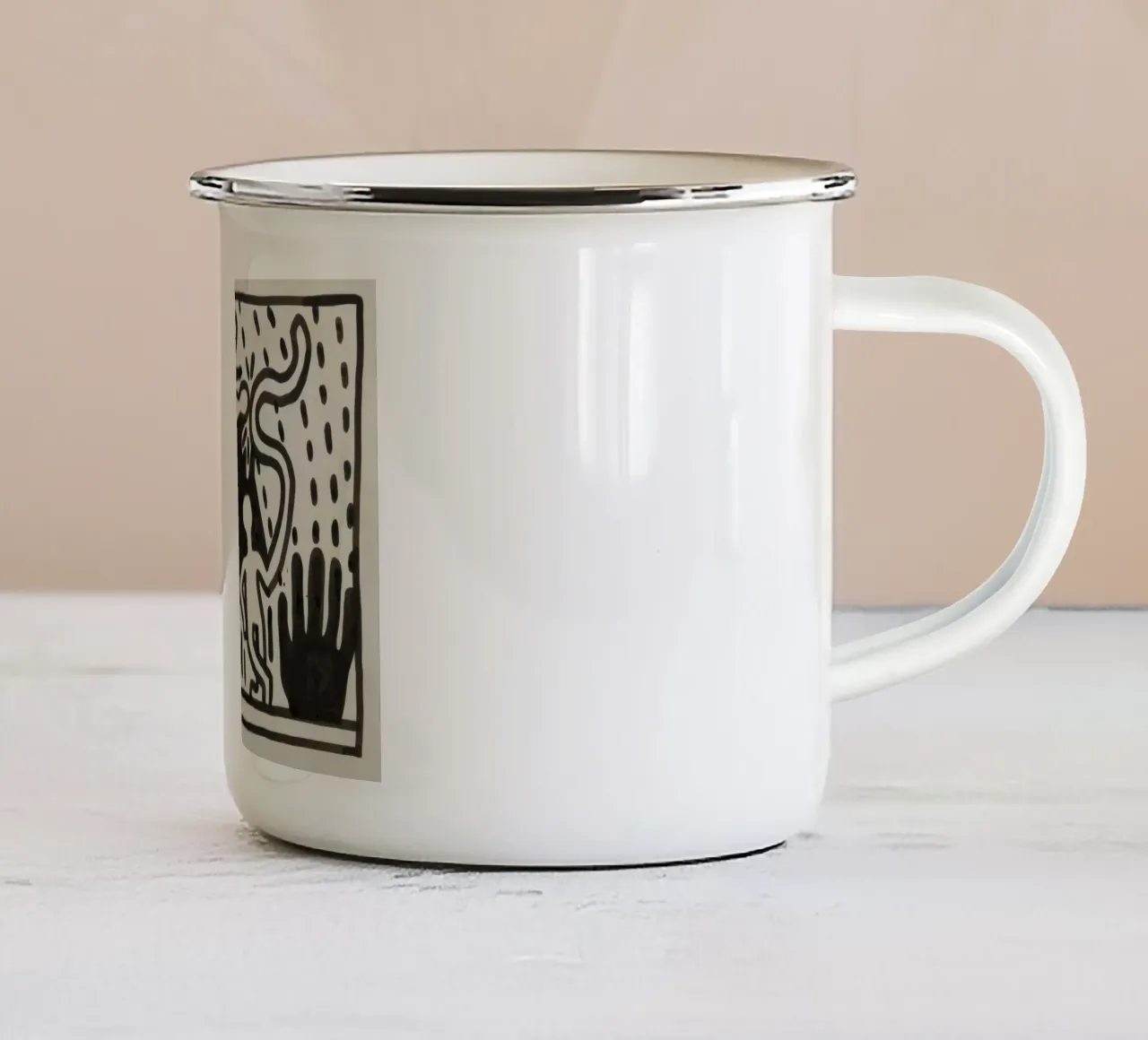 Keith Haring "Senza titolo" Poster di figure pop art tazza in smalto da ClubArt