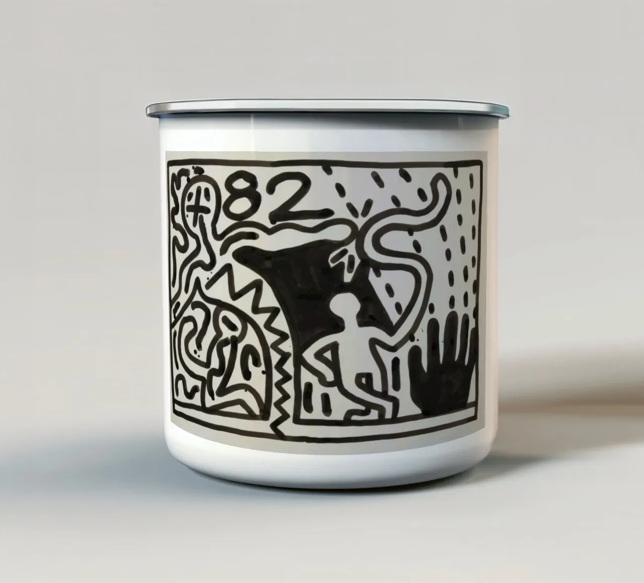 Keith Haring "Senza titolo" Poster di figure pop art tazza in smalto da ClubArt
