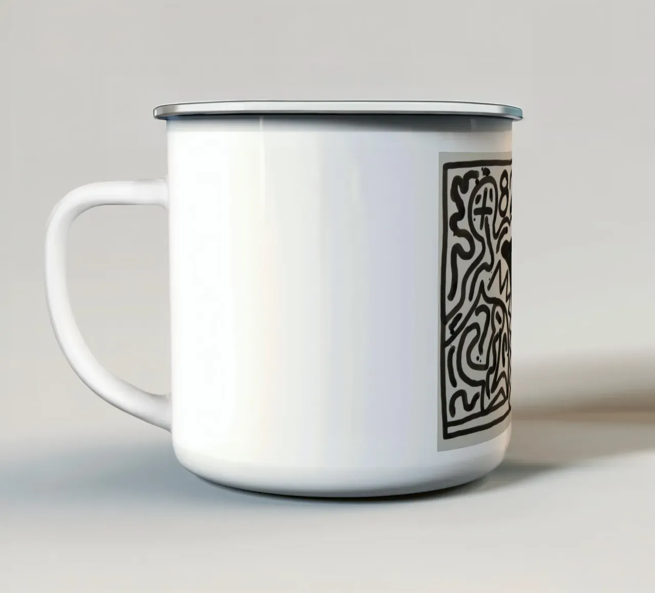 Keith Haring "Senza titolo" Poster di figure pop art tazza in smalto da ClubArt