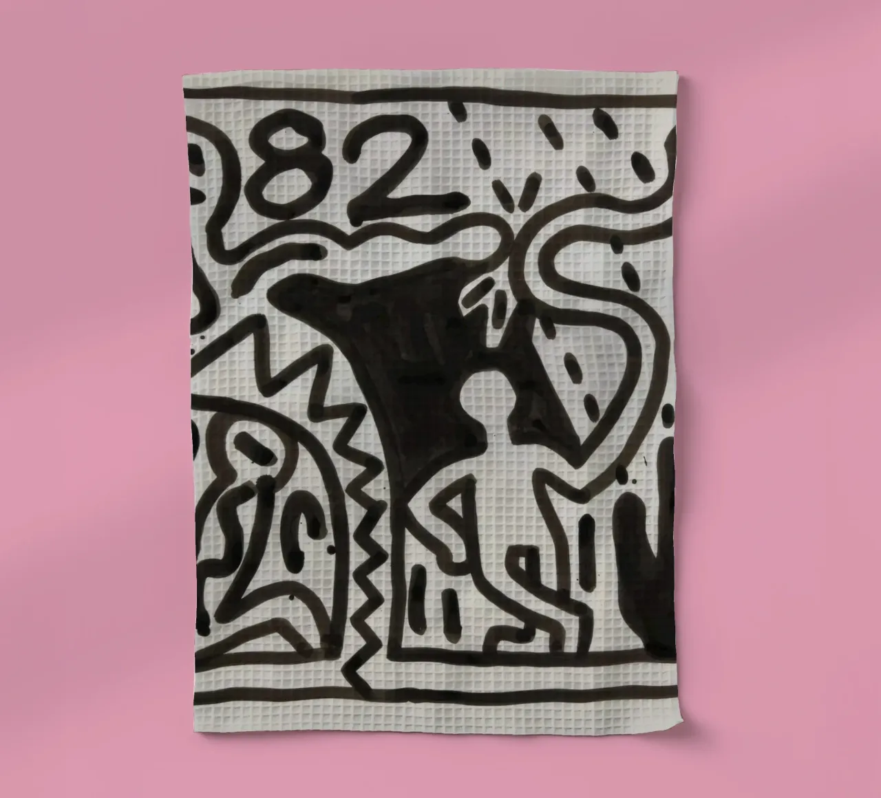 Keith Haring "Untitled" Pop Art Figures Poster torchon de ClubArt