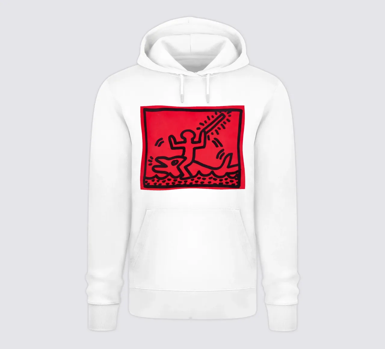 Poster di Keith Haring "Untitled" Pop Art Shark felpa con cappuccio da ClubArt